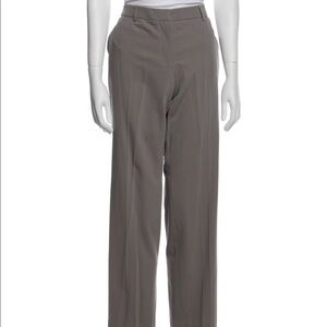 Giorgio Armani Straight Leg Pants Cropped with High rise Slit Pocket Grey 6 IT42